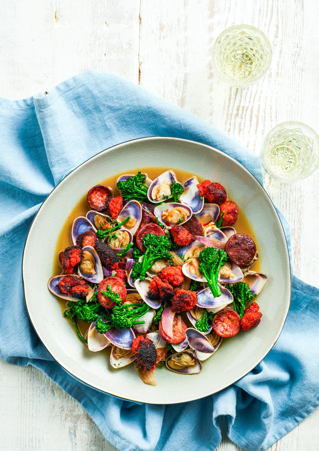 Pipis With Cacciatore, Nduja And Sherry Sauce