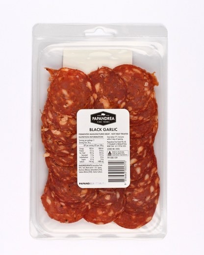 Black Garlic Salami - Sliced 100g