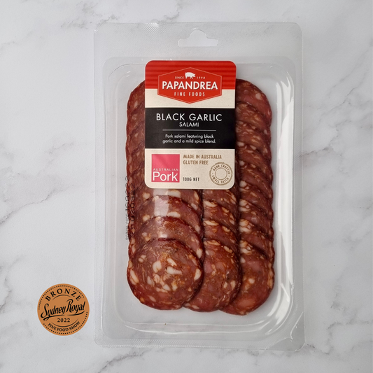 Black Garlic Salami - Sliced 100g